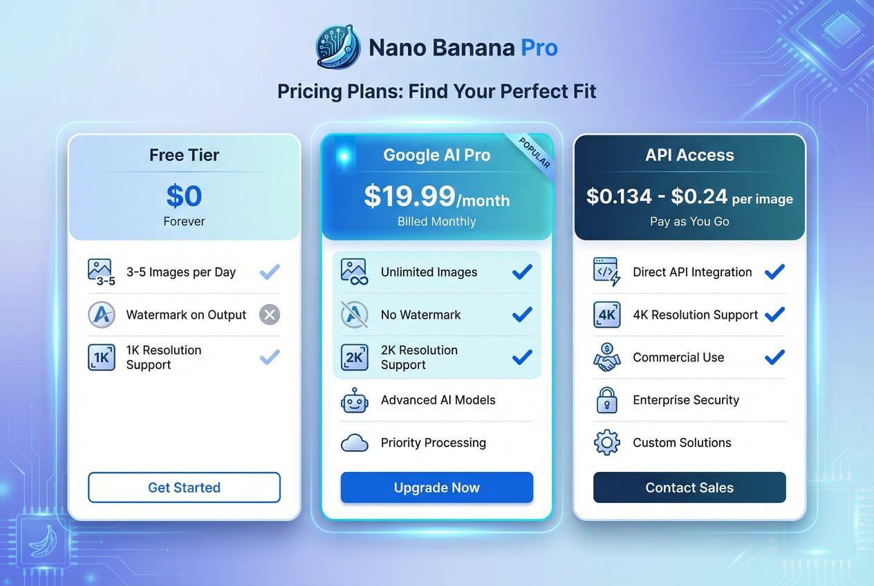 Nano Banana Pro 定价层级