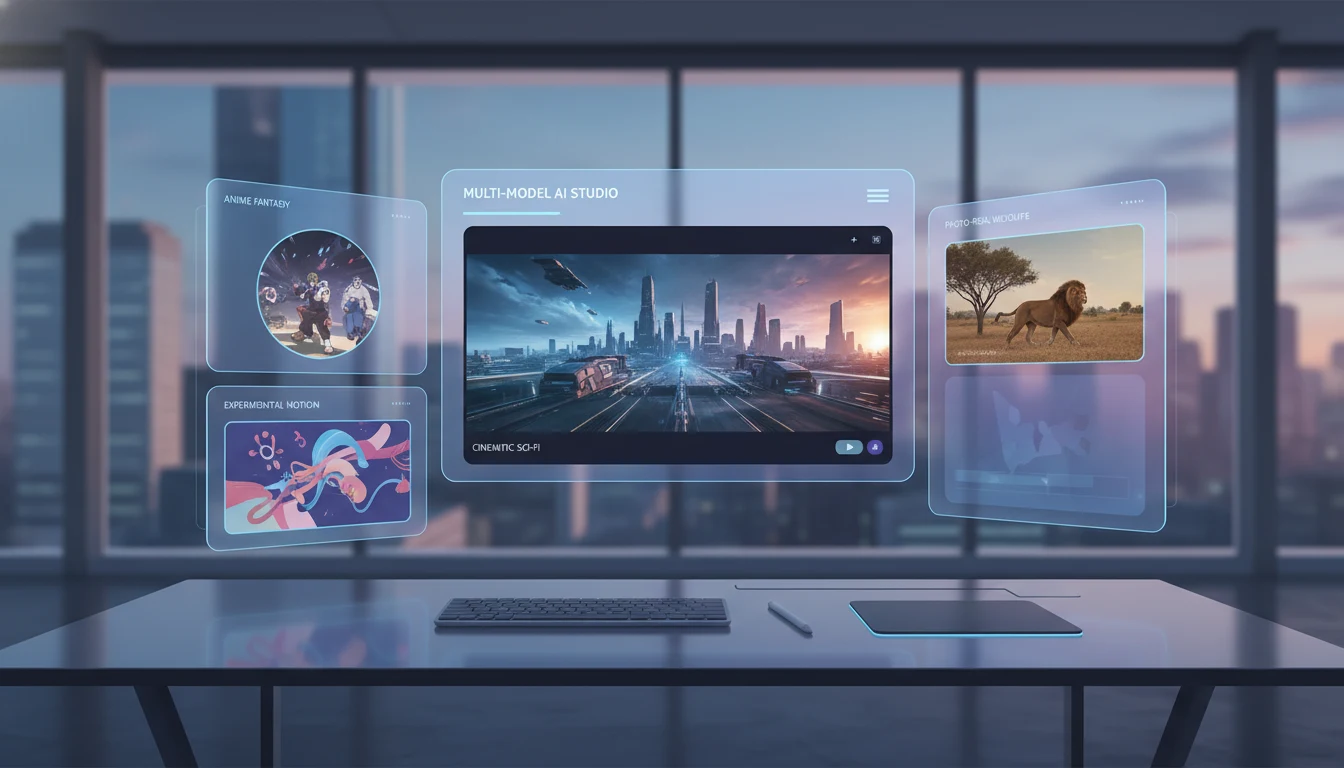 Unified AI creation workspace with multiple model choices